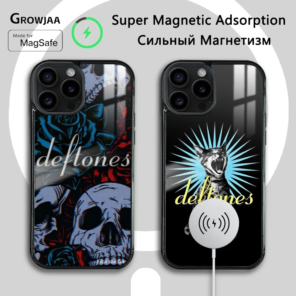 

Band D-Deftones Phone Case For iPhone 16 15 14 13 12 11 Pro Max Plus Mini New Magsafe Mirror Wireless Magnetic Cover