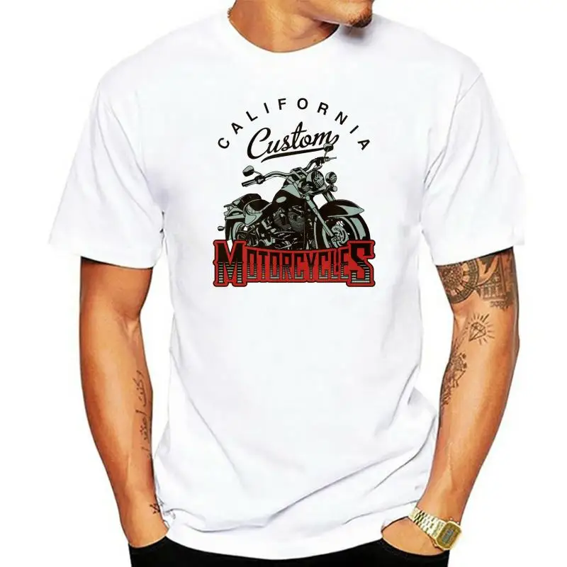 California Custom Motorcycles T Shirt Hot Rod Vintage Motorbike Club Garage 150 men t shirt