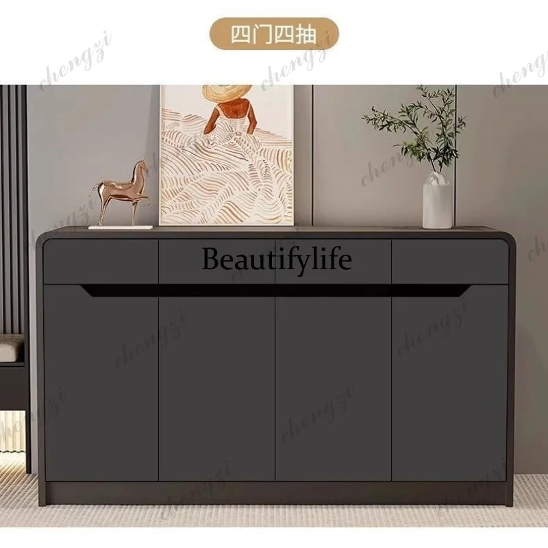 A73 retro style shoe cabinet, modern simple door porch cabinet, heightened and durable storage cabinet
