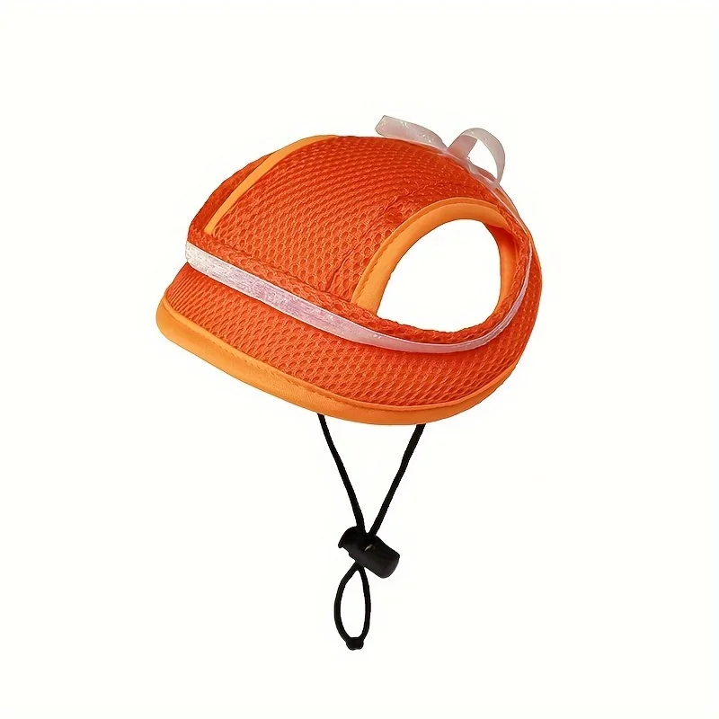 1PC Sombrero para mascotas de primavera/verano - Protección UV, malla transpirable, bonito color caramelo con lazo, sombrero para exteriores para perros y gatos