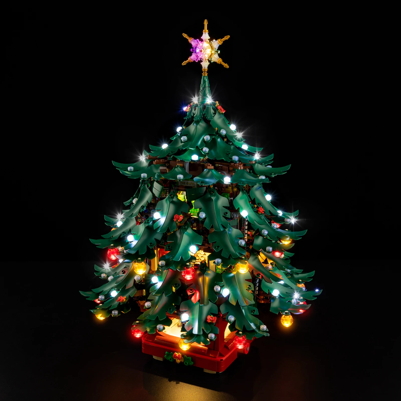 Kit de luz led para família lego árvore de natal 10374 modelo brinquedos diy conjunto não incluído blocos de construção