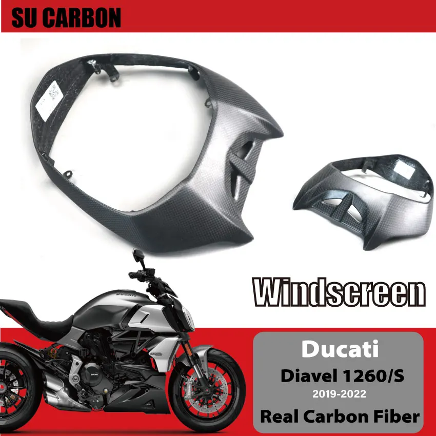 100% Real Carbon Fiber For Ducati Diavel 1260 /1260S 2019+ Motorcycle Accessories Windscreen Front Light Surround  Fairing