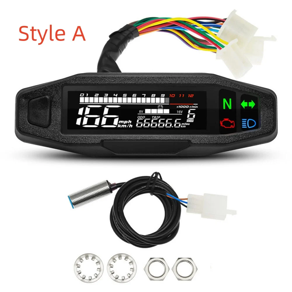 Mini lcd Universal RPM Speedometer Digital Odometer Electric Instrument Motorcycle Meter For KR200 accesorios para motocicleta