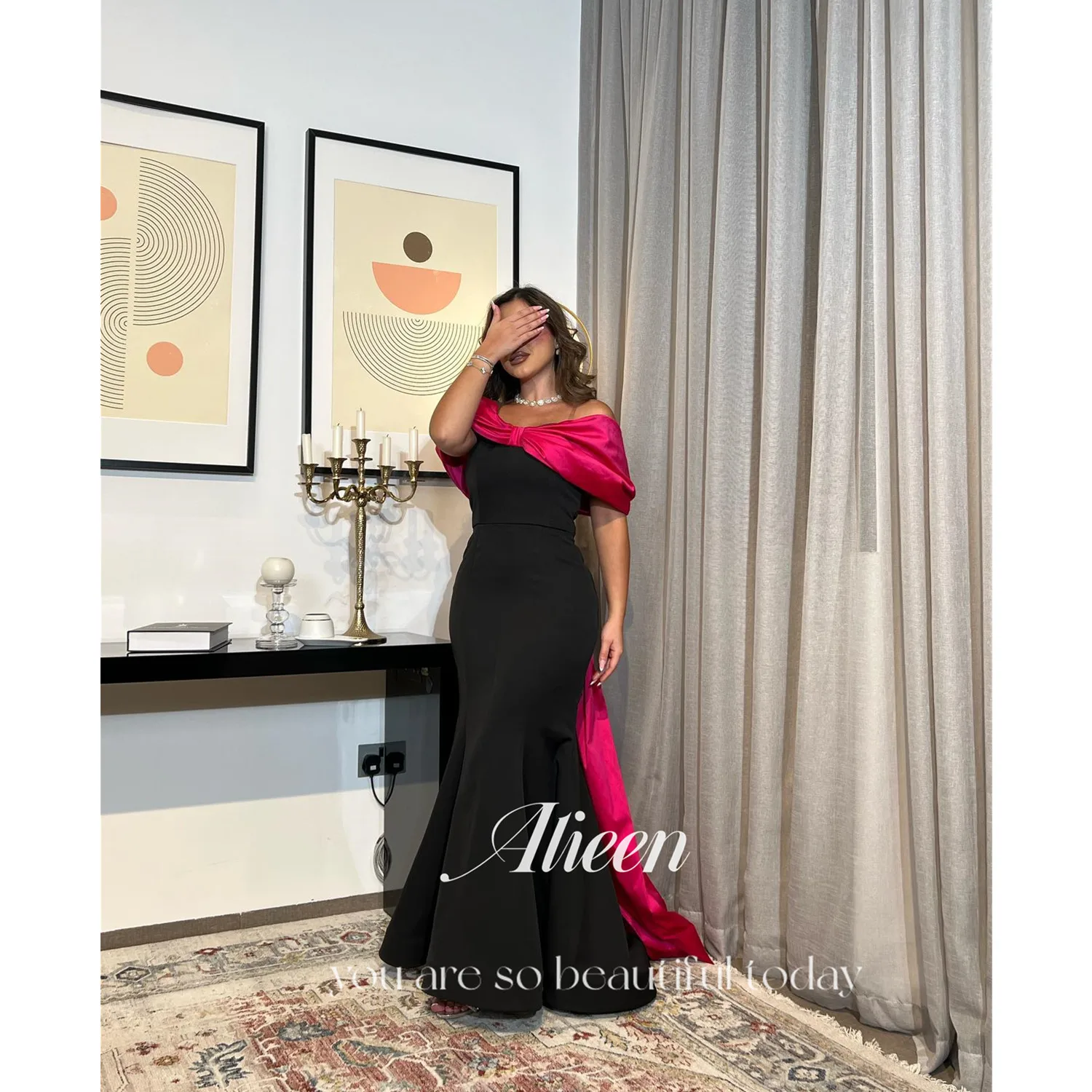 

Aileen Women's Prom Dress Black Evening Dresses for Special Occasions Vestidos De Festa Elegant Party Dresses 2025 فساتين سهرة