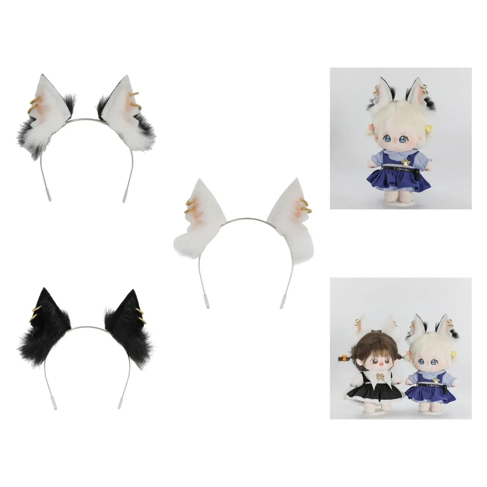 

Animal Ear Headband Doll Costume Lovely Cosplay Props Headpiece Hairhoop for Halloween Party Carnival Dress Up Masquerade