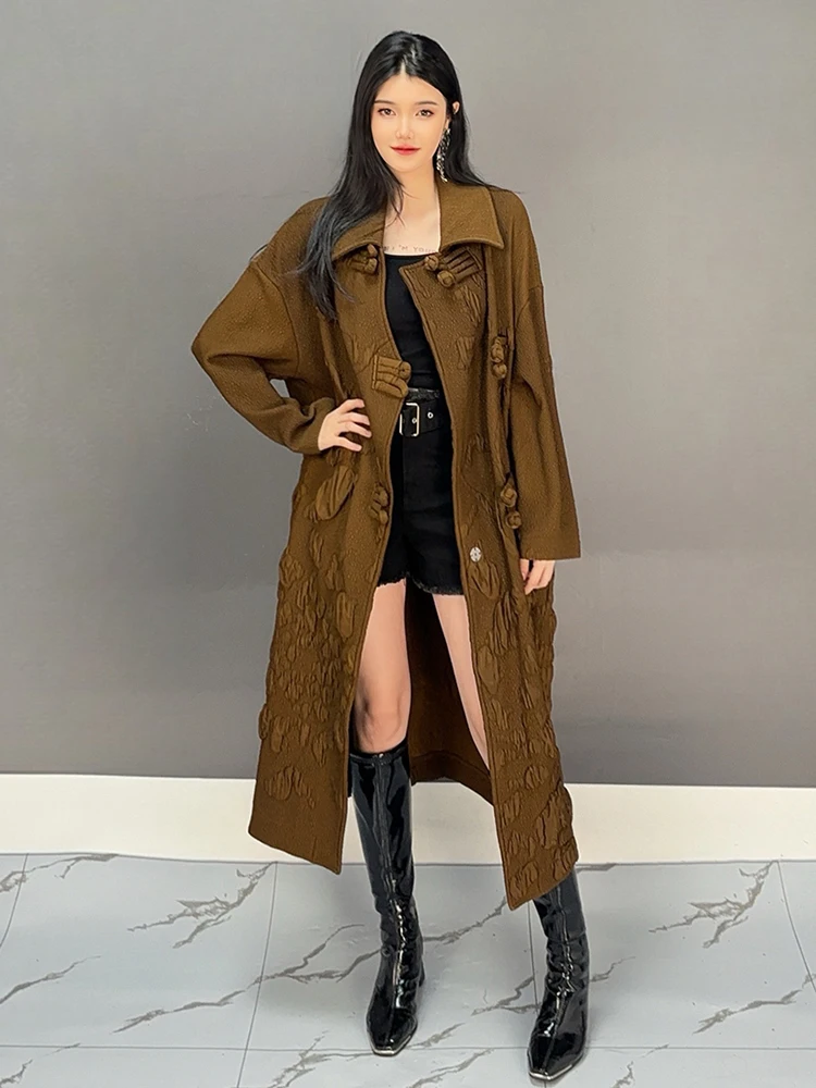 Shengpalae Vintage Stijl Vrouwen Trenchcoat Vrouwen Revers Volledige Mouw Enkele Rij Effen Kleur Niche Design Windjack 5c1639