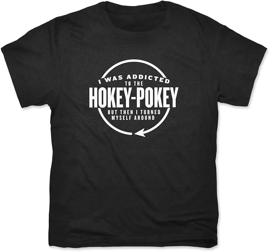 Mens Hokey Pokey Addict T Shirt Funny Cool Graphic Humor Tee  Cotton Luxury brand vintage oversized