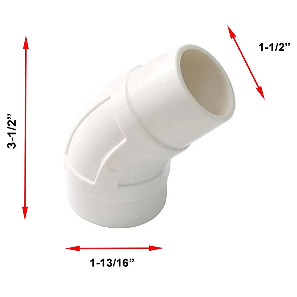 Запчасти для очистителя бассейна, локти, замена для бассейна, Полугибкие запасные аксессуары на 45 градусов, противоскользящий шланг из ПВХ
