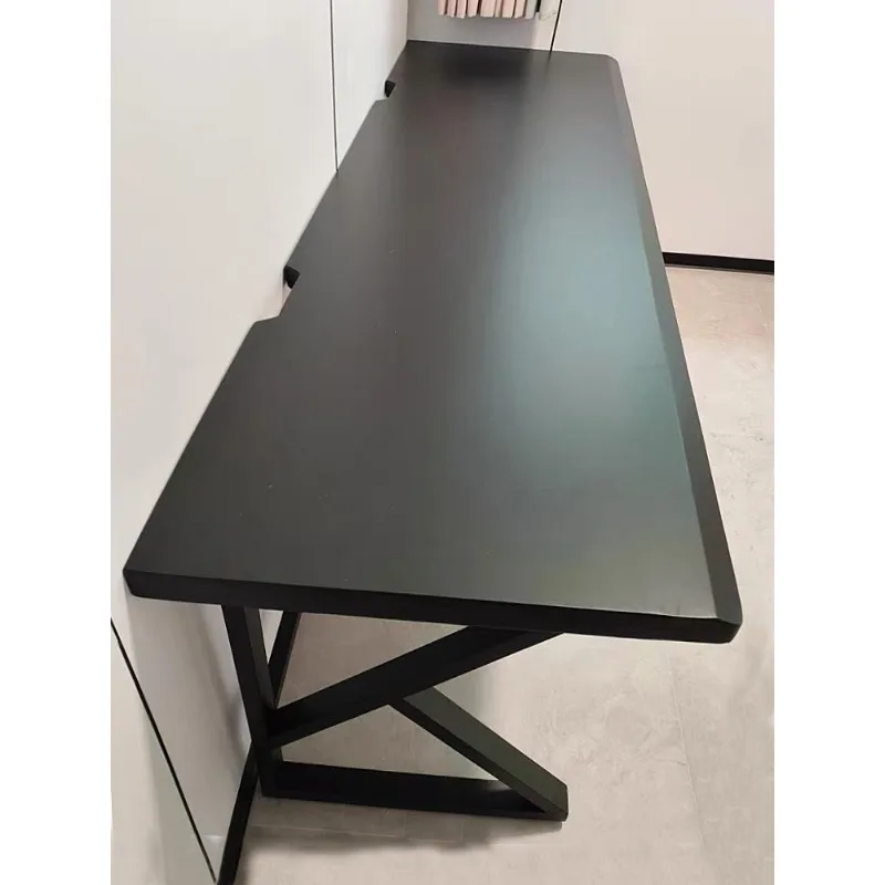 

Solid wood double desktop computer table two people side by side e-sports table desk couple workbench home bedroom desk