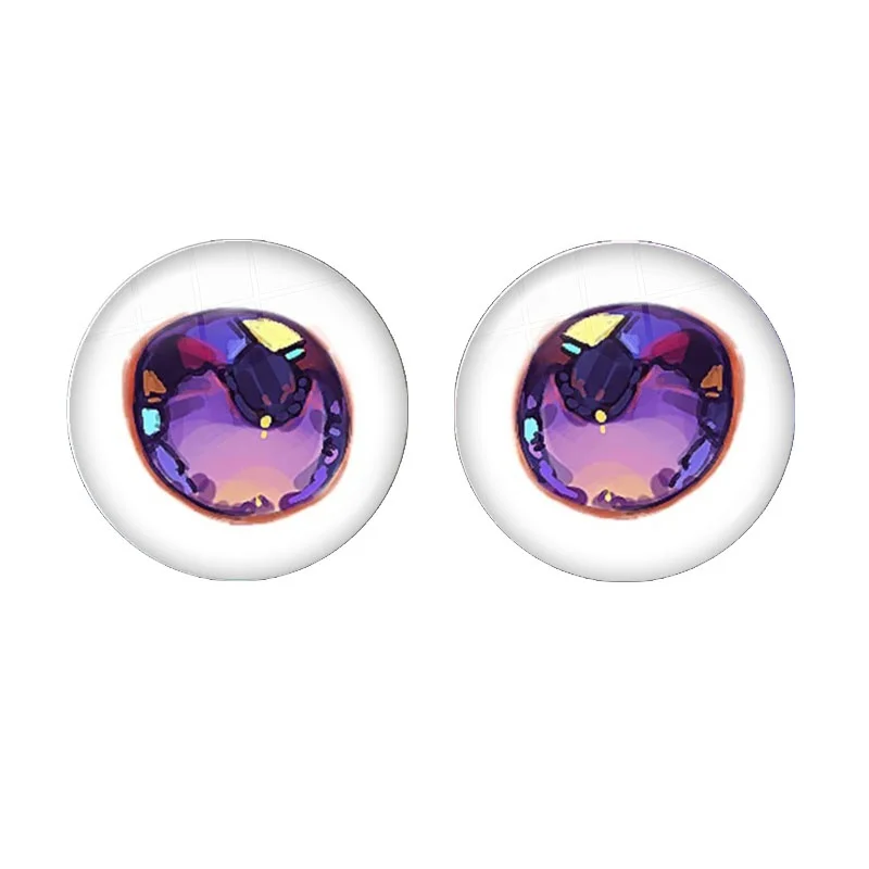 10pcs/Set 12mm-30mm Cute Pattern Blythe Doll Eyes Chips Suitable Glass Cabochons Toys Parts DIY Doll Accessoriesm 6