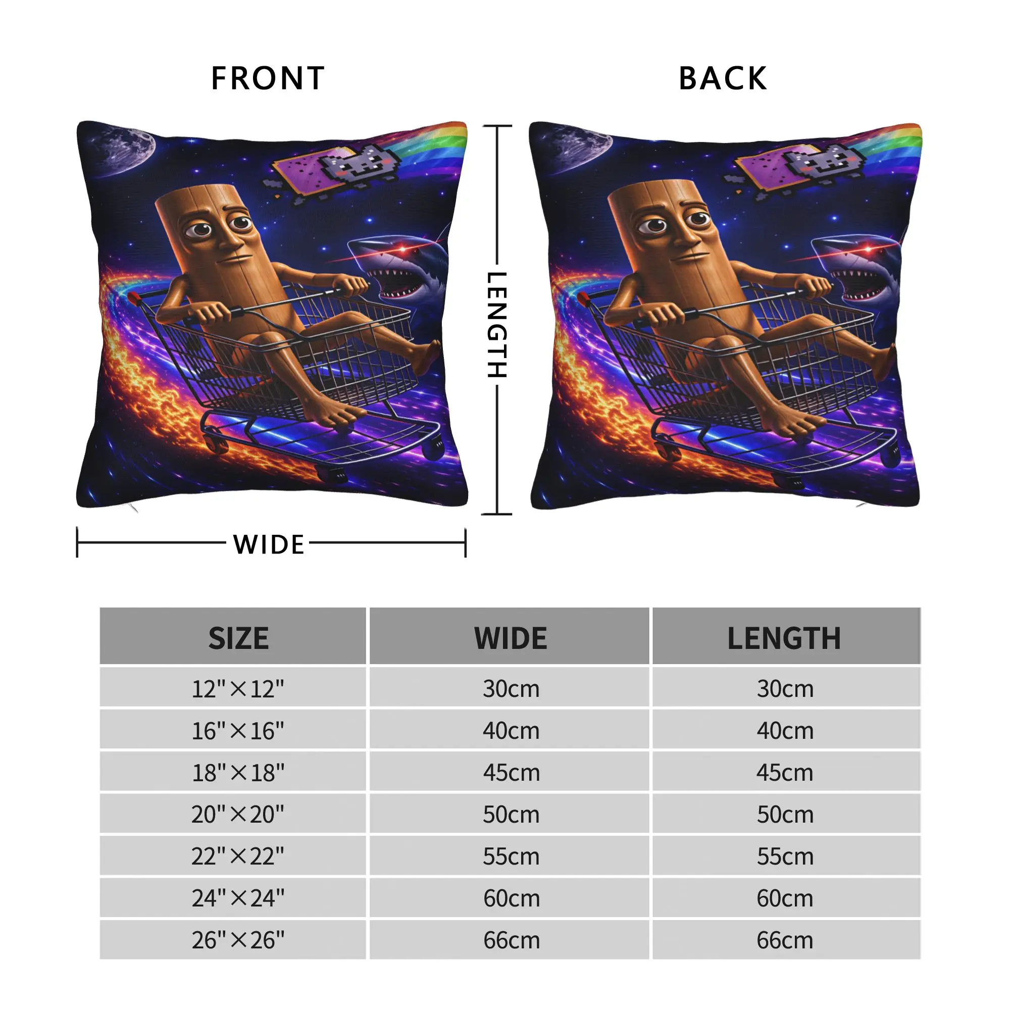 Tung Sitting In Shopping Cart Space Galaxy Pillow Cover  Novelty Pillow Case For Sofa Home Decor Soft Cushion Cover Gift