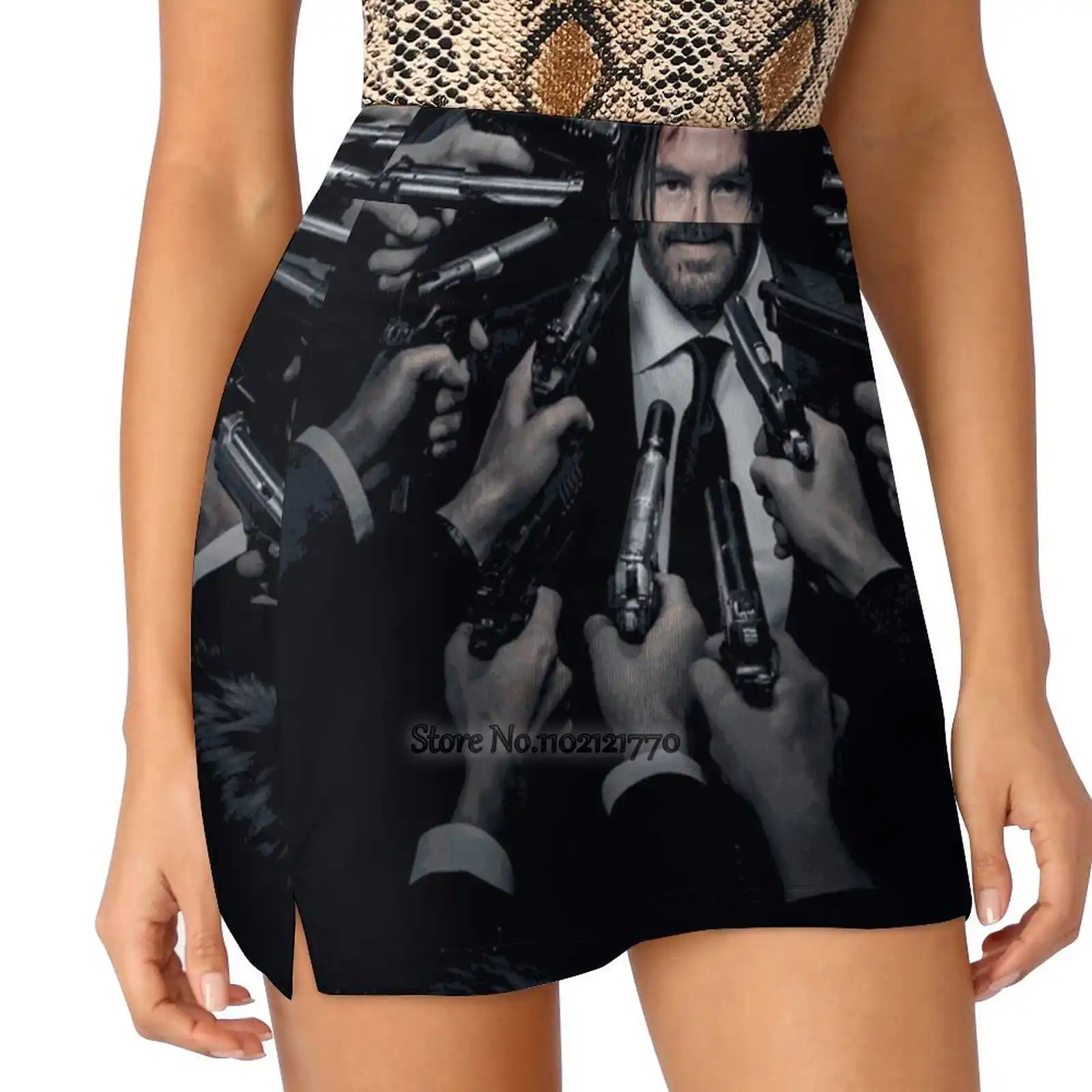 Keanu Reeves Trending Fashion Skirt Summer Printed Women Sport Skirts Double-Layer Athletic Keanu Reeves Celebrity Famous