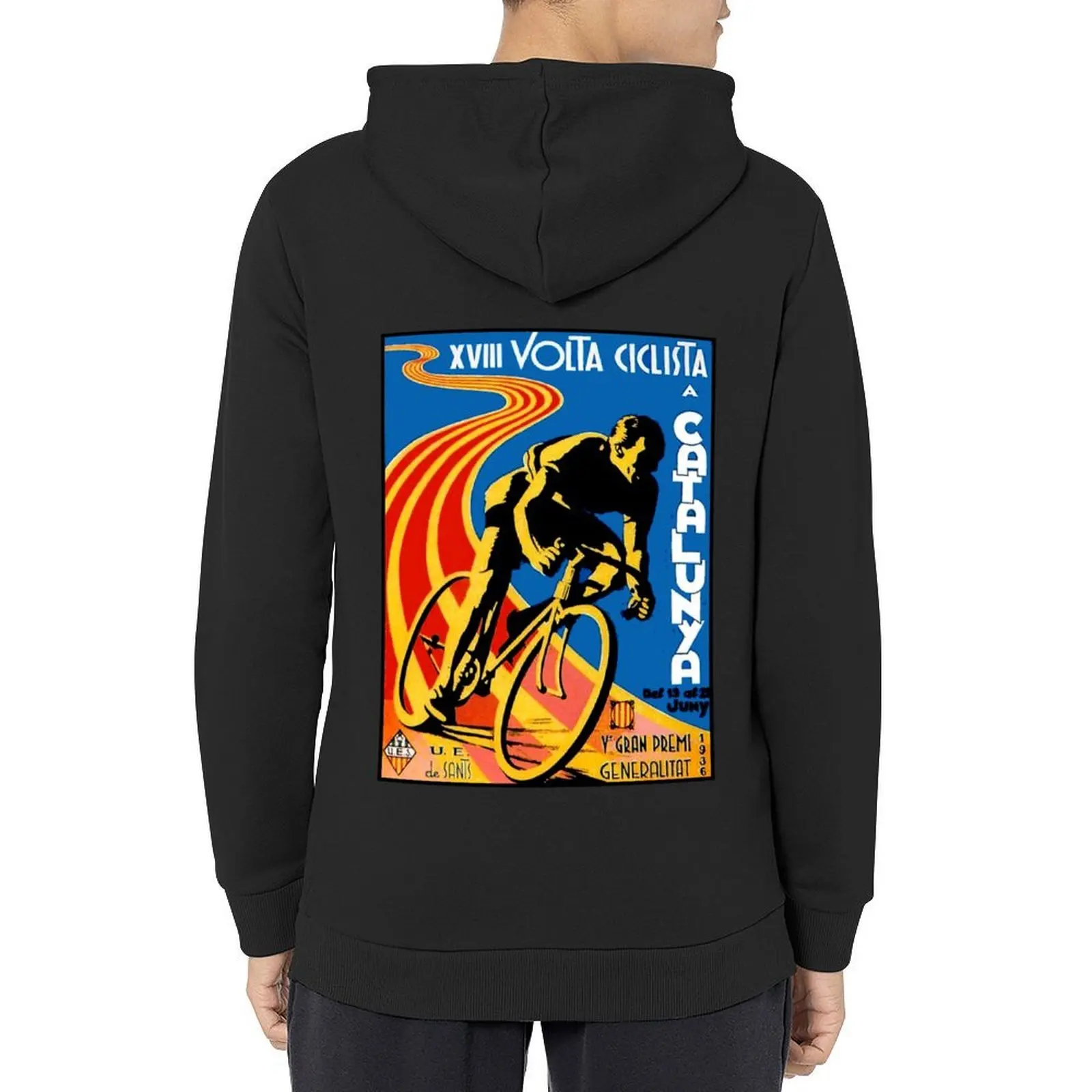 

VOLTA CICLISTA a CATALUNA : Vintage 1936 Bicycle Racing Advertising Print Hoodie men's coat fashion men men's oversize hoodie