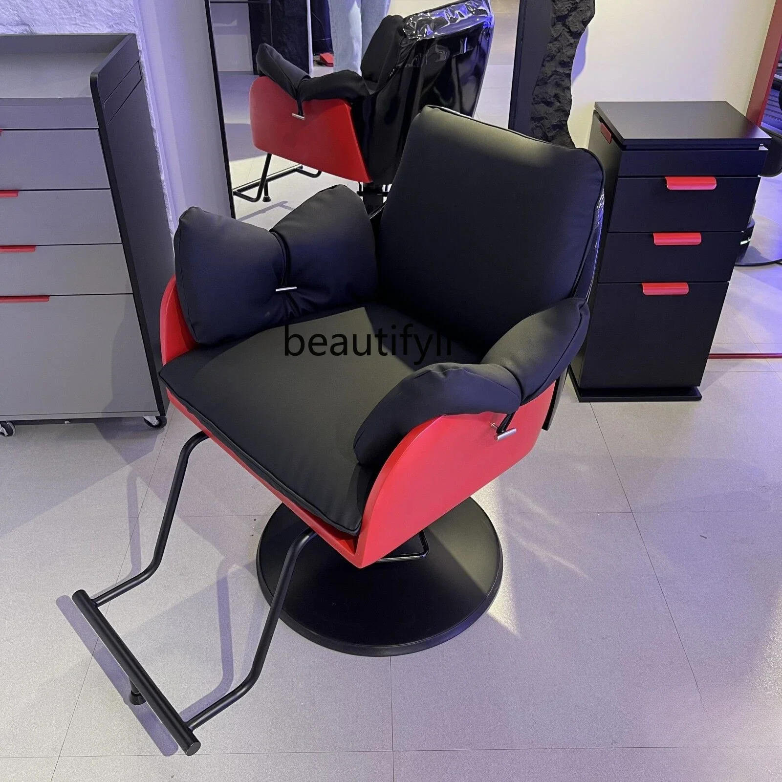 

V Fashion Salon Chair Barber Shop Stool Hot Dyeing Area Adjustable Hair Cutting Seat