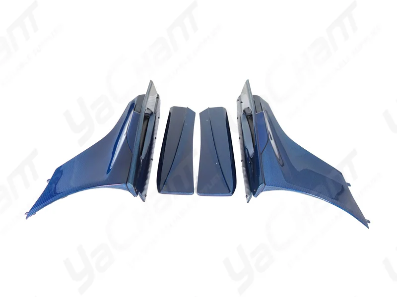 Car-Styling Blue Carbon Fiber 675LT-Style Side Skirts 6PCS Fit For 2011-2017 McLaren MP4 12-C & 650S