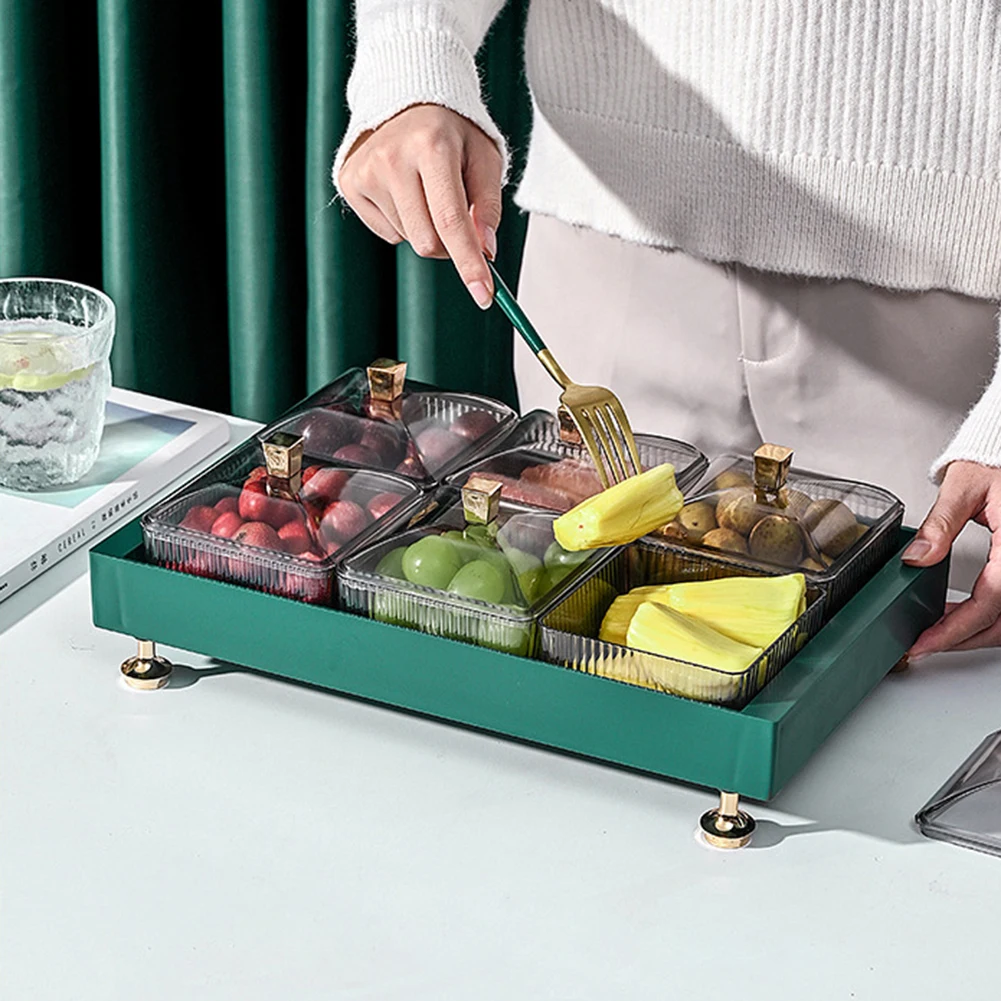 

Контейнер для сервировки орехов и сладостей, пищевое сервировочное блюдо с 6-съемной чашей для орехов