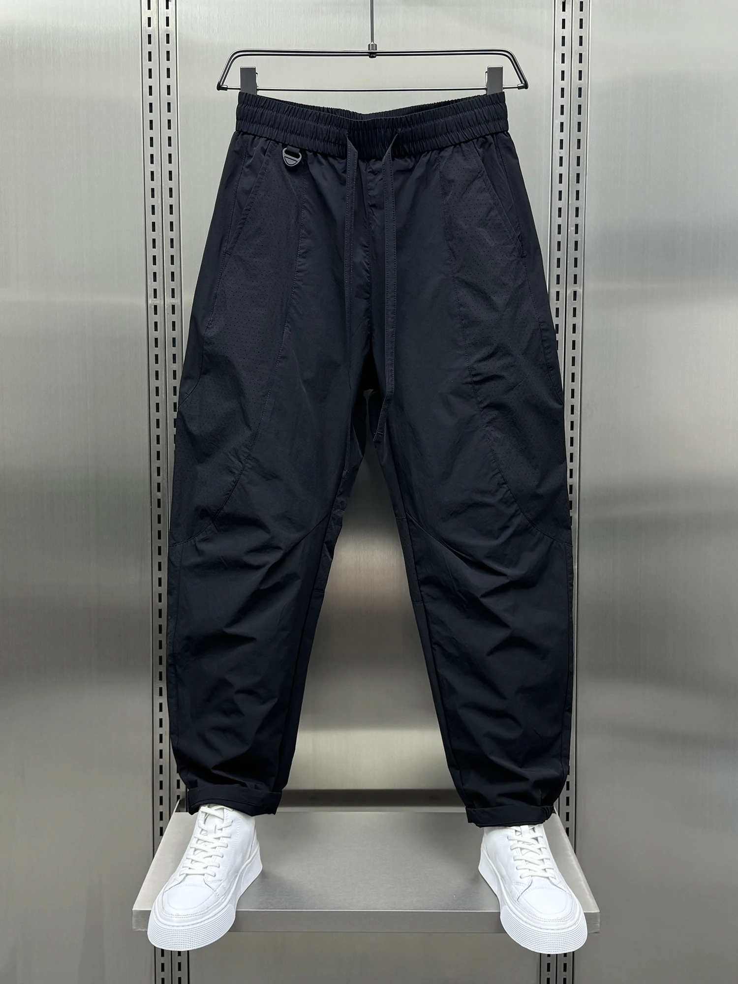 

Men's Summer Thin Laser Drill Breathable Qui Dry Loose Sports Pants Trendy Youth Simple Match Straight Tube Casual Trousers