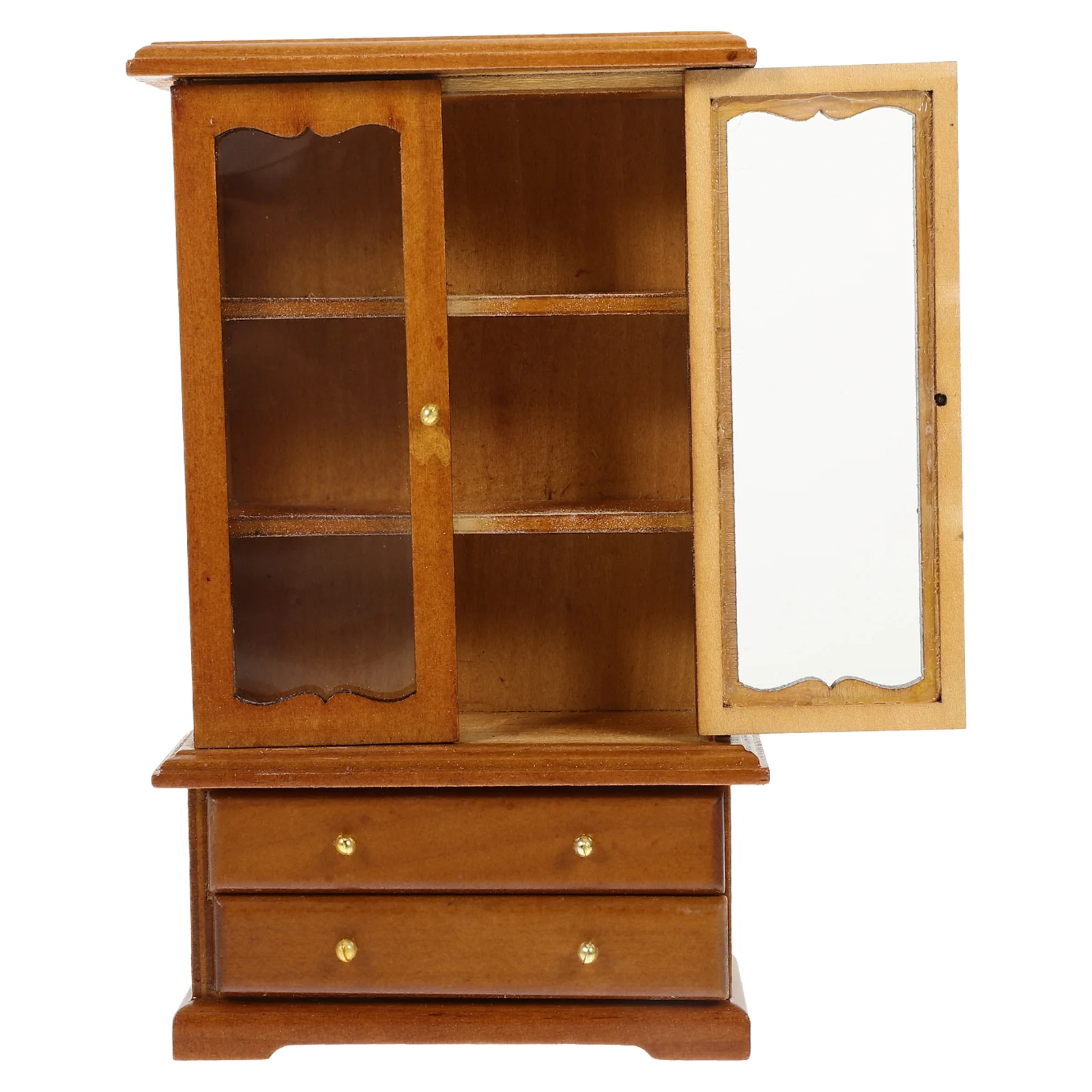 Huismeubilair Accessoires Miniatuur Houten Kast Boekenplanken Boekenplank Vitrine