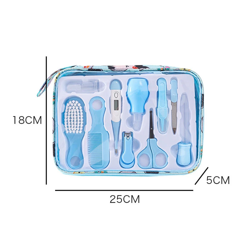 10PCS Baby Care Clean Set Nail Knife Nail Cutting Safe Comb Brush Thermometer Baby Nursing Tool Combination Set Care Package