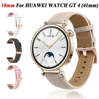 18mm Sport Leather Watchband For Huawei Watch GT 4 41mm Strap Replacement For Garmin Vivoactive 4S Venu 3S 2S Wristband Bracelet