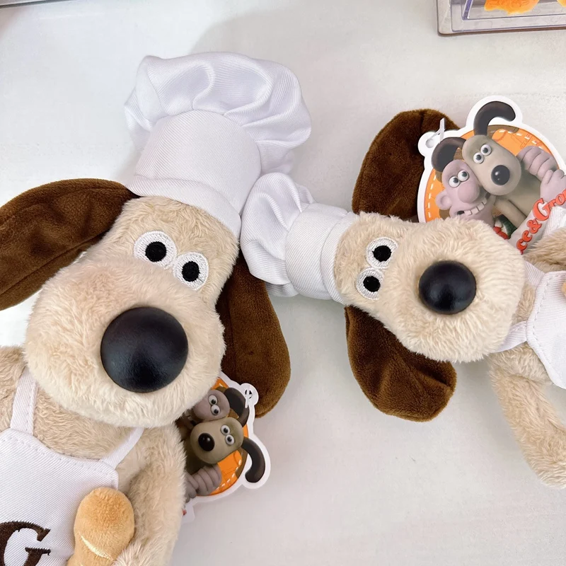 لطيف الشيف الكلب جروميت أفخم والاس اللعب أنيمي جرو الكلب محشوة الدمى غرفة ديكور الكلب لعبة جمع الاطفال عيد الميلاد هدية عيد الميلاد