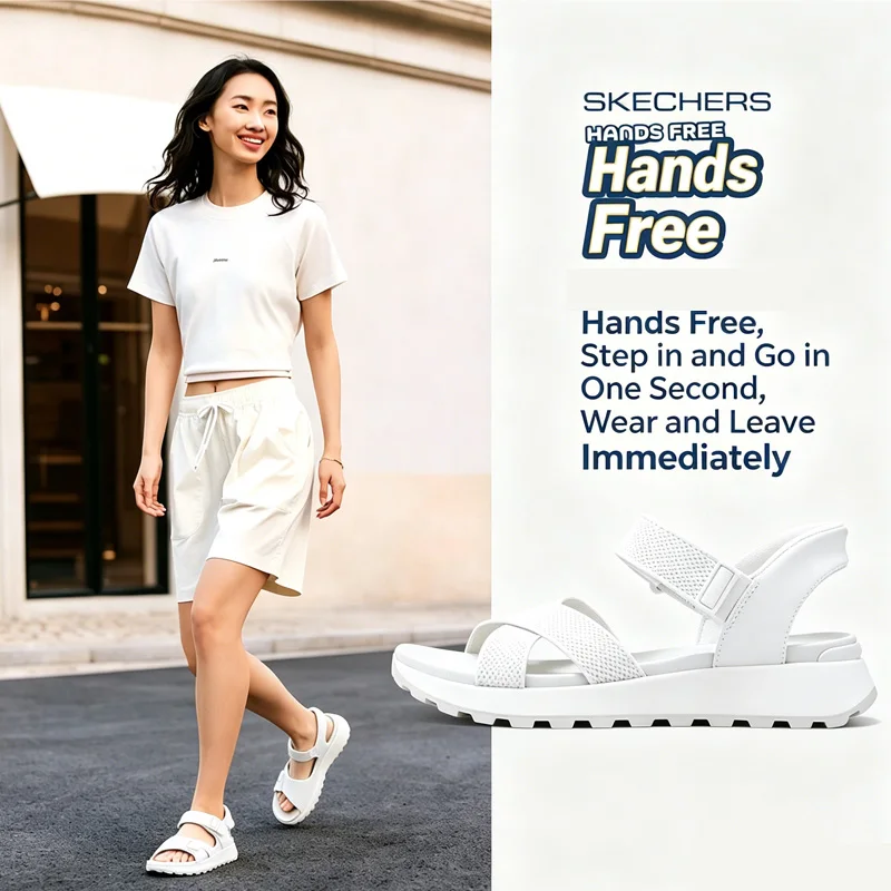 Skechers Women Sandals, Comfort Non-slip Summer Outdoor Casual Shoes 111597-WHT
