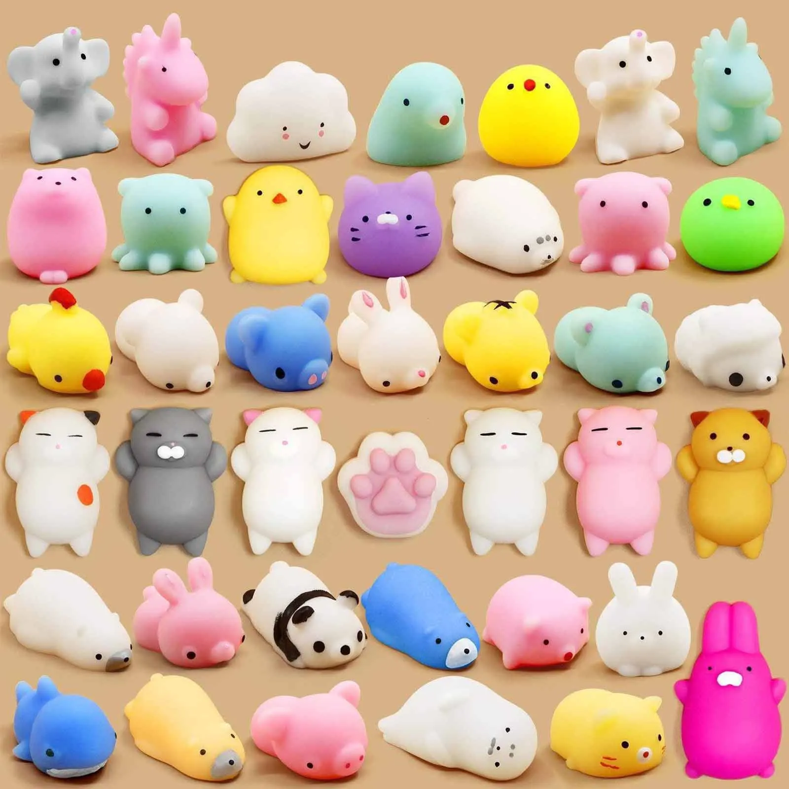 30-5PCS Kawaii Squishies Mochi Anima Squishy Toys For Kids Antistress Ball Squeeze Party Favors Stress Relief Toys For Birthday