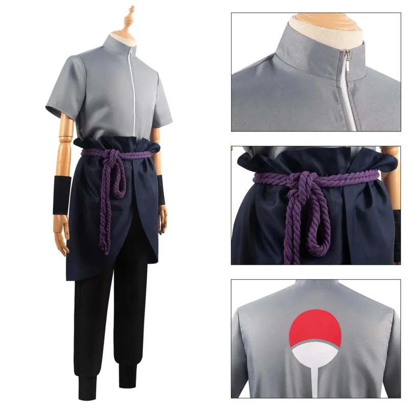 Sasuke Uchiha Cosplay Costume for Men, Halloween Cos, Comic, Role Playing Clothes, Stage Performance, Man Anime