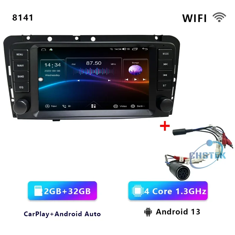CHSTEK Carplay Android 13 Autoradio Voor Volvo S40 V40 XC70 V70 S60 2005 2006 2007 2008 2009 GPS WIFI 4G RDS Head Unit Autoradio - afbeelding 1