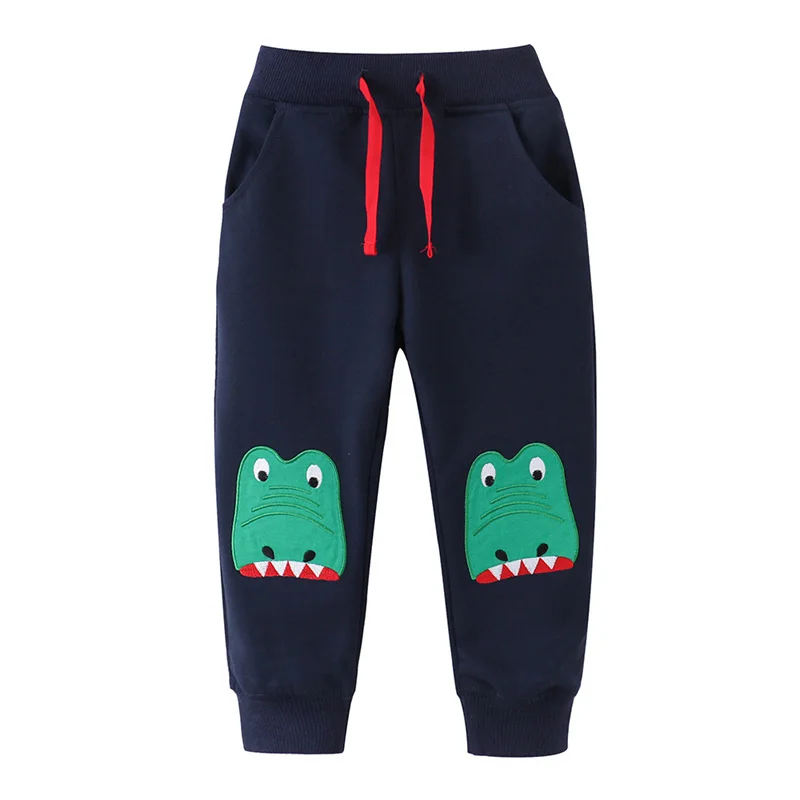 Dinosaur Embroidery Baby Sweatpants 2-7T Autumn Trousers for Boys And Girls Hot Selling Kids Drawstring Pants Comfortable Wear