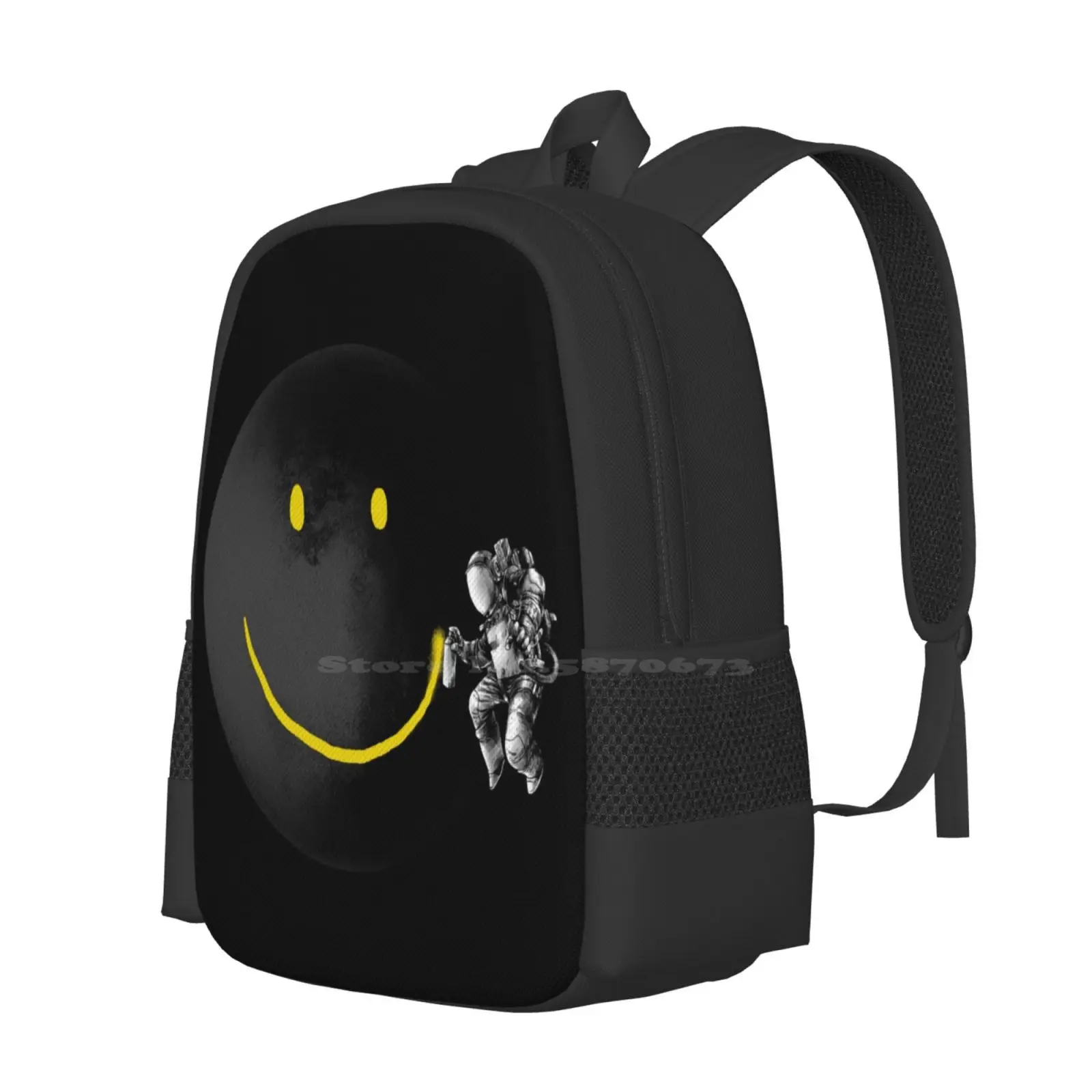 Make A Smile Hot Sale Backpack Fashion Bags Street Art Surrealist Surrealism Abstract Smile Face Funny Cool Sci Fi Science