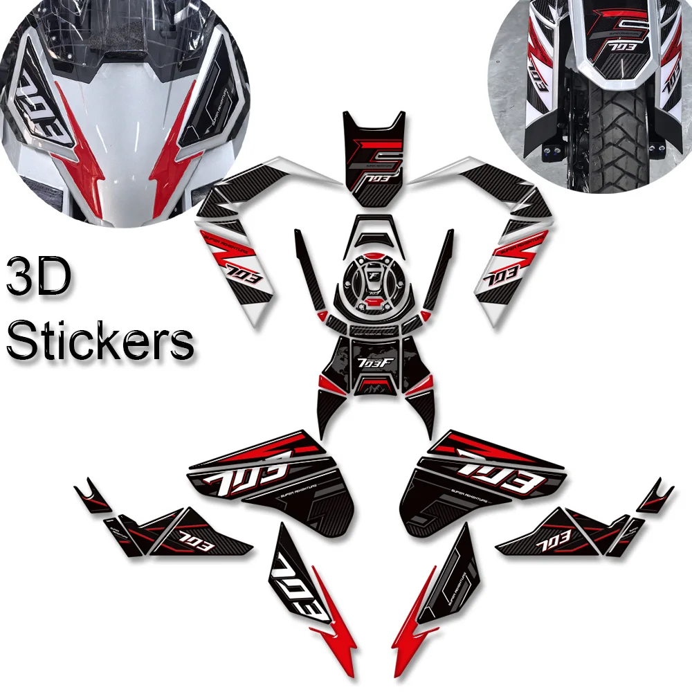 For Zontes ZT703-F ZT-703F ZT 703F 703 F Adventure Motorcycle Handguard Fairing Fender Fuel Tank Pad Sticker moto Decals