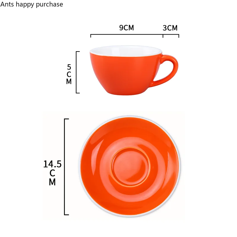 150ml Coffee Cup Saucer White Rim Solid Color Ceramic Mug Cappuccino Cups Coffee Mug Milk Tea Cup Afternoon Tea Cups Milk Mugs