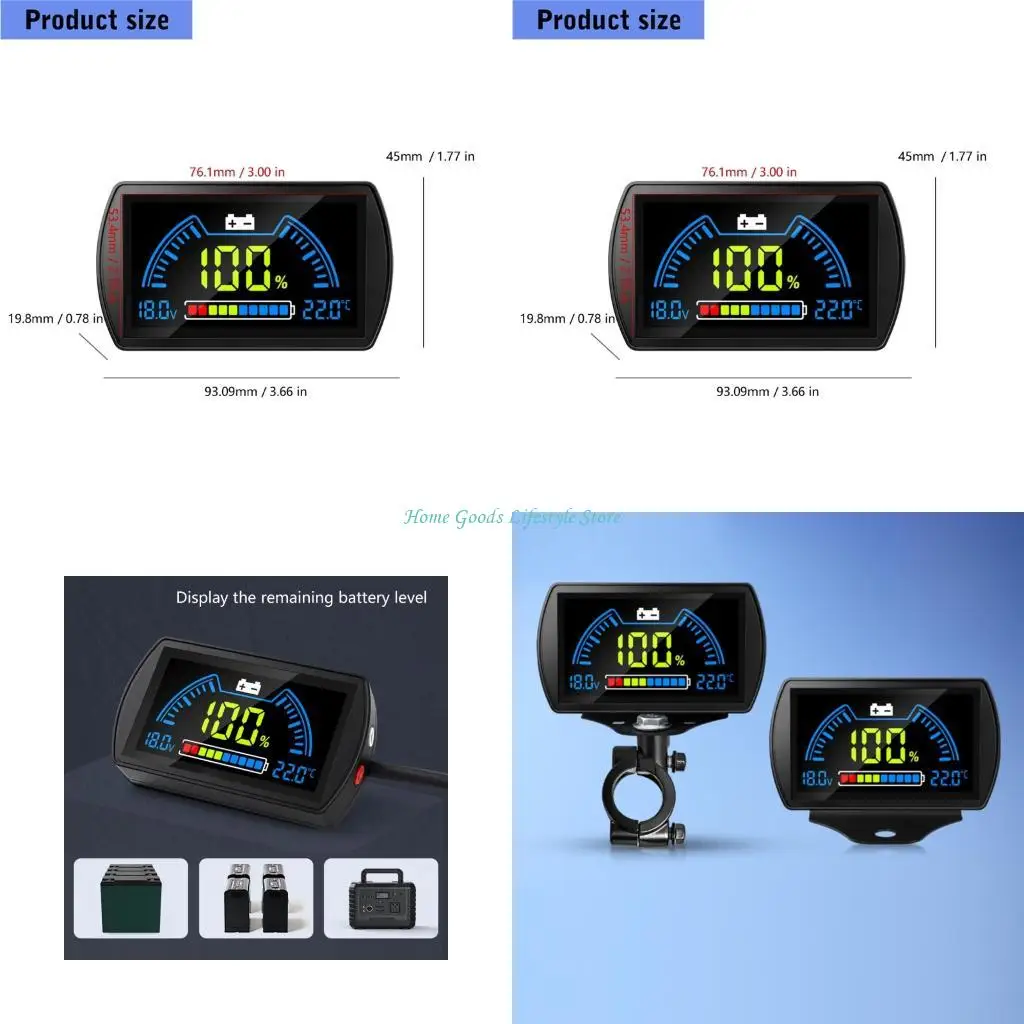 E74E Battery Capacity Tester With Large Screen For Car Motorcycle Boats Power Supply