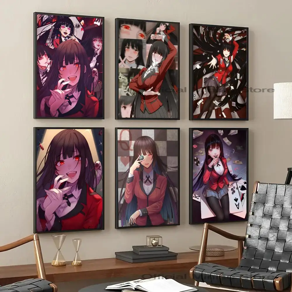 1pc Japan Famous Anime Kakegurui Figure Poster Self-adhesive Art Waterproof Paper Sticker Coffee House Bar Room Wall Decor