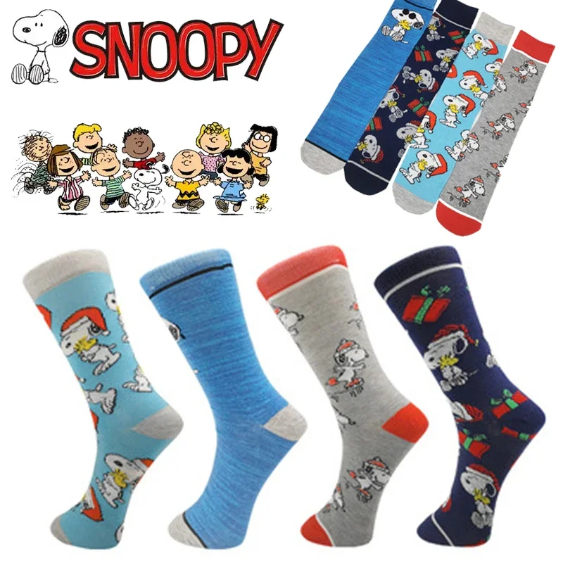 Носки Snoopy с аниме, хлопковые носки, носки для взрослых, мужские и женские спортивные носки с мультяшным рисунком, модные носки до середины икры, женские носки, подарки