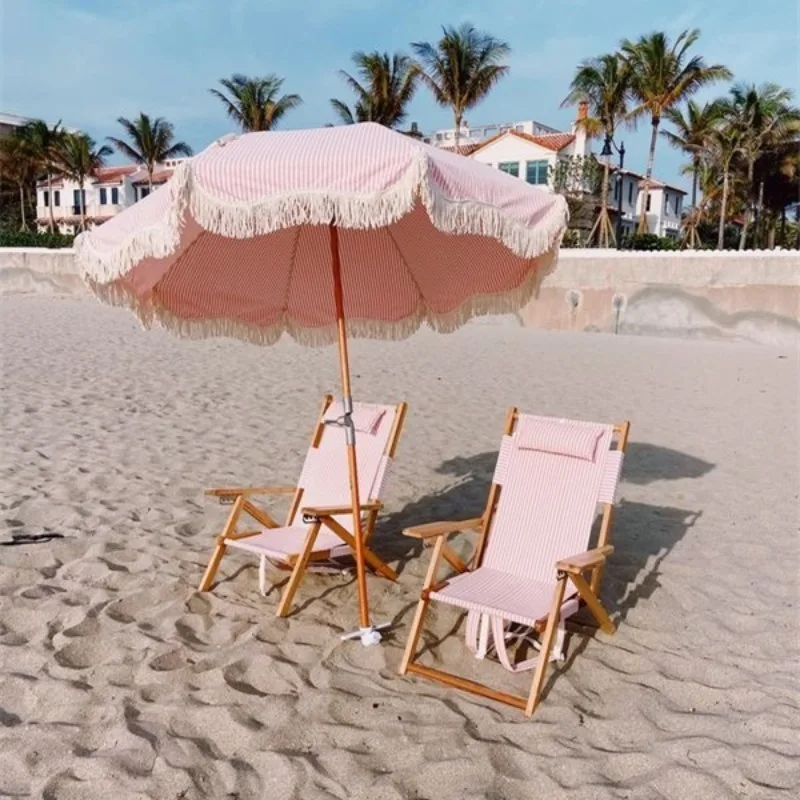 

Wholesale Oxford cloth strong wood high load beach folding hand chair