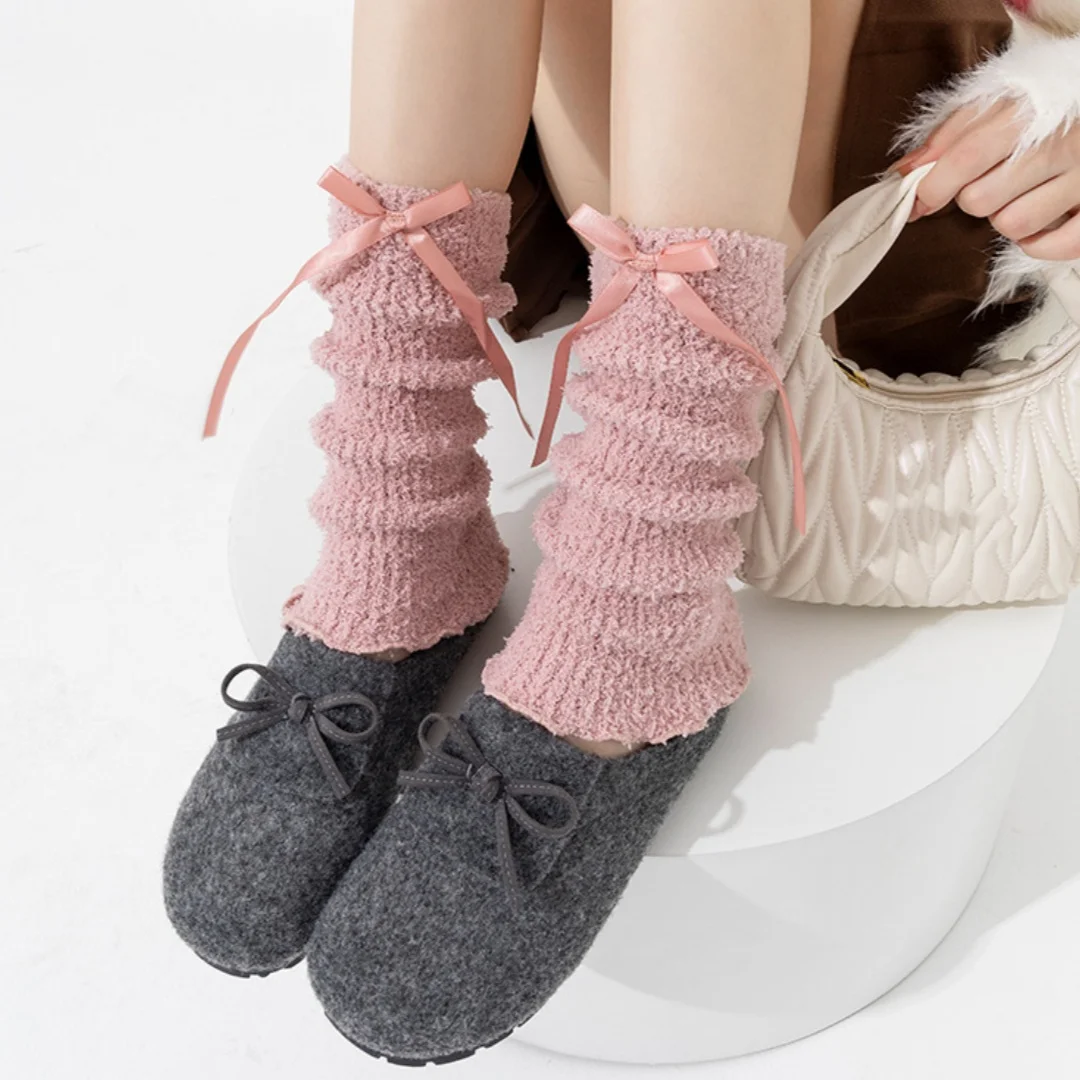 لوليتا الجوارب لينة أفخم تدفئة الساق طويلة العجل تدفئة مريحة الركبة عالية الساق الأكمام للأنشطة الخارجية موضة المنزل