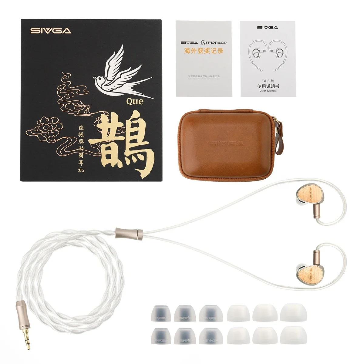 SIVGA Que 10MM Beryllium Diaphragm Dynamic Driver IEMs 0.78mm 2-pin Connection Earphones with Silver-Plated Copper Cable