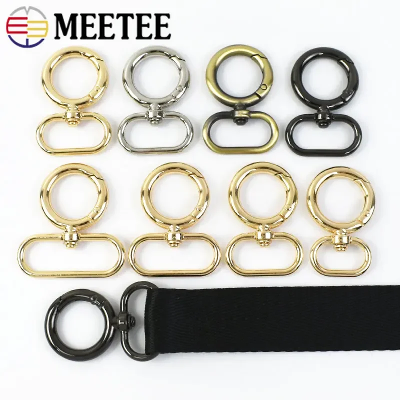 5/10Pcs 20-38mm Metal Swivel Lobster Clasp O Snap Ring Spring Buckles Keychain Clip Hook Bags Strap Webbing Hardware Accessories