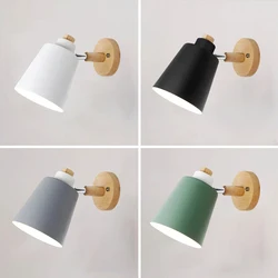 Modern LED Wall Lamp Macaron E27 Blub With Plug For Study Bedroom Bedside Hallway Living Room Home Decoration Lighting Fixtures