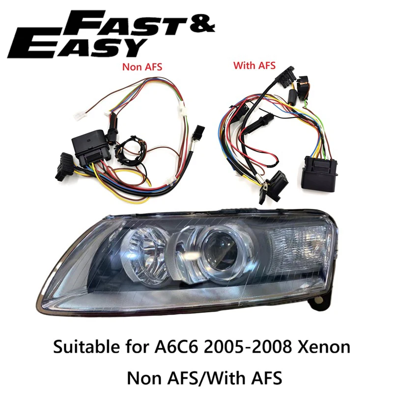 Applicable to Audi A6C6 A6 C6 2005-2008 Xenon Headlight Wiring Harness Internal Wire Harness Plug Non AFS and With AFS