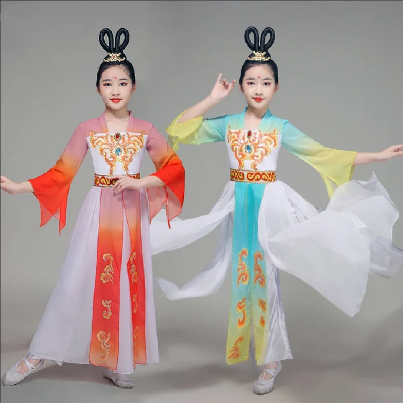 Trajes de danza folclórica china para niñas, trajes de práctica moderna, ropa de baile clásica antigua, ropa Hanfu, Yangko