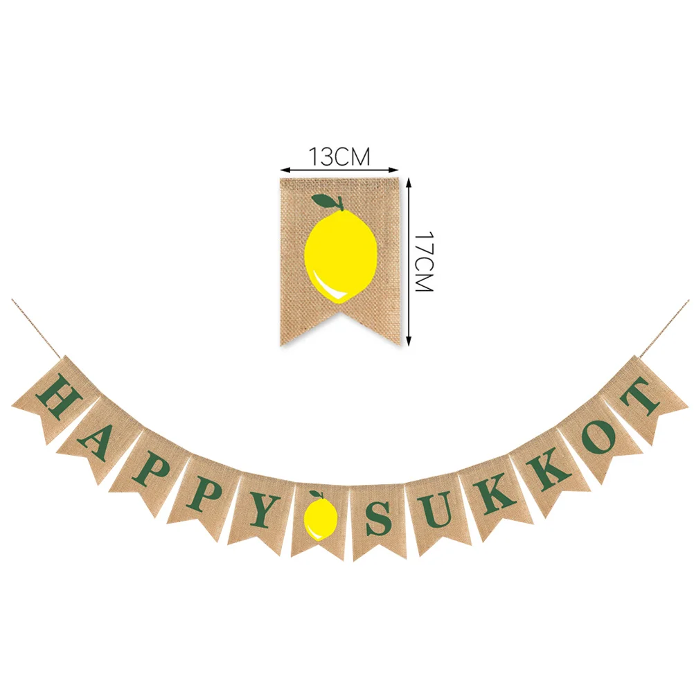 

Vintage Linen Bunting Banner Retro Country Style Sukkot Party Decor Hanging Garland Festival Home Decoration