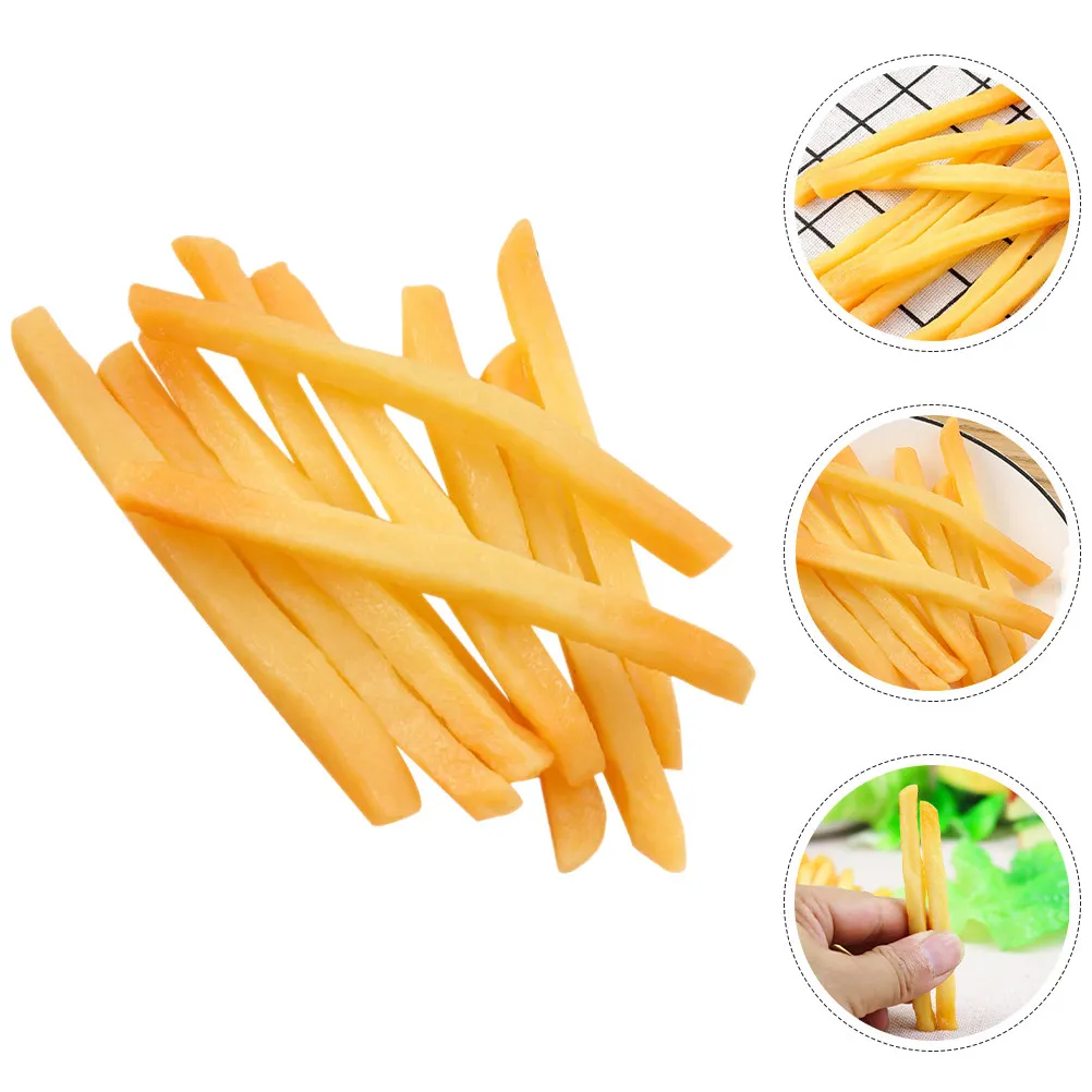 

20 шт. реалистичных искусственных картофеля фри для имитации фастфуда, декор для кухни, реквизит для вечеринок и демонстраций