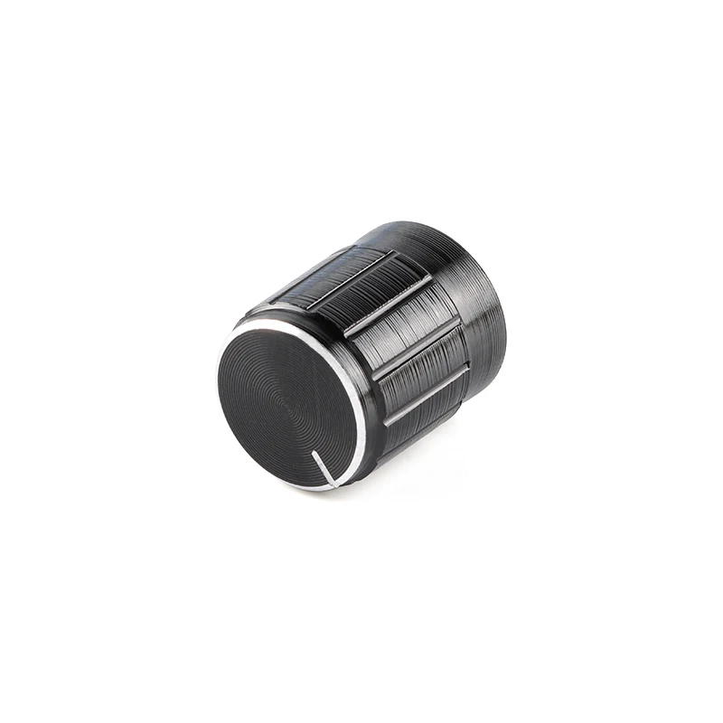 10Pcs/5pcs Black 6mm Potentiometer knobs Caps Knurled Shaft Potentiometer Control Knob Diameter 15mmx17mm Aluminum Switch Knob