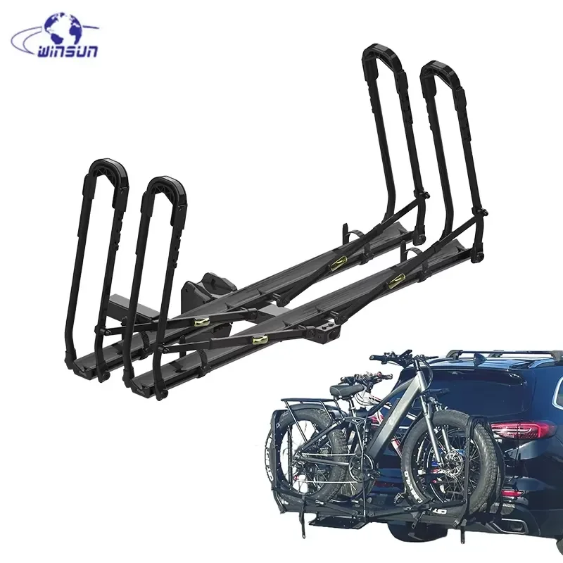 ODM/OEM Hitch Mounted Adjustable Outdoor Car Bike Carrier for 2 Bikes with Lock System Tilting and Folding Design