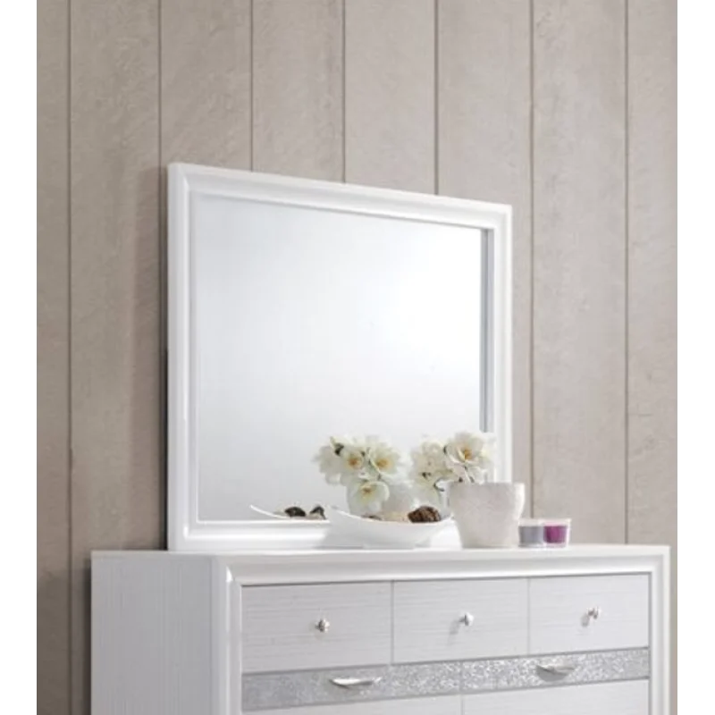 Specchio Naima con finitura bianca