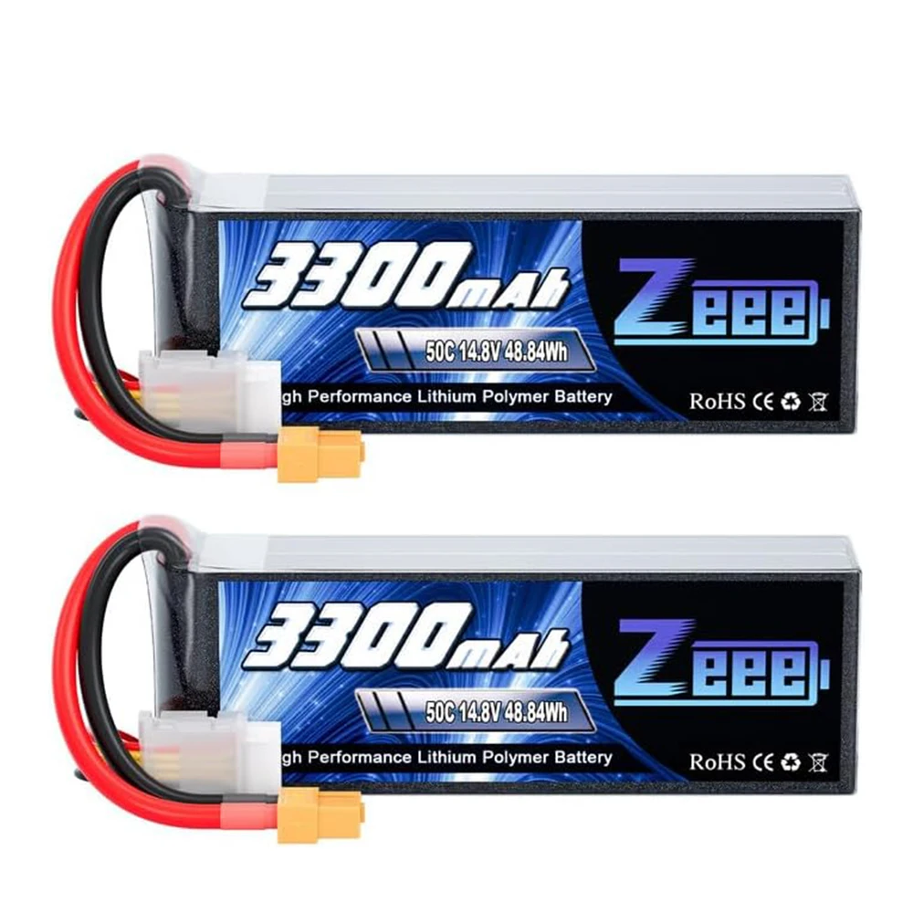 2 stks Zeee 4 S Lipo FPV Drone Batterij 14.8 V 3300 mAh 50C Softcase met XT60 Plug voor RC Auto RC Helikopters Vrachtwagens RC Model Onderdelen - afbeelding 1