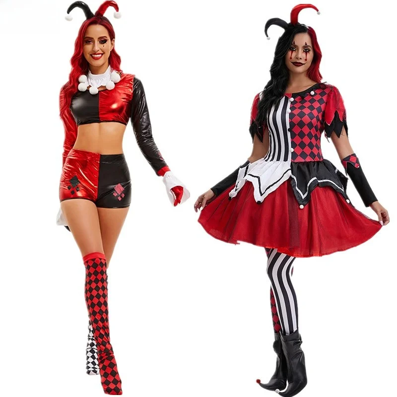 2025 loween New Sle Costume da clown attillato sexy Ghost S Abbigliamento da spettacolo horror per Bar Par Ladies Fibra di poliestere